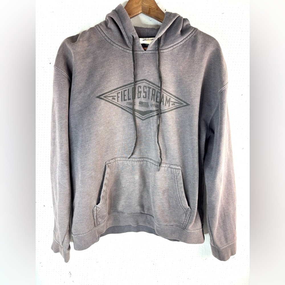 Field & Stream Fishing M Distressed Gray Men's Fisherman Hoodie